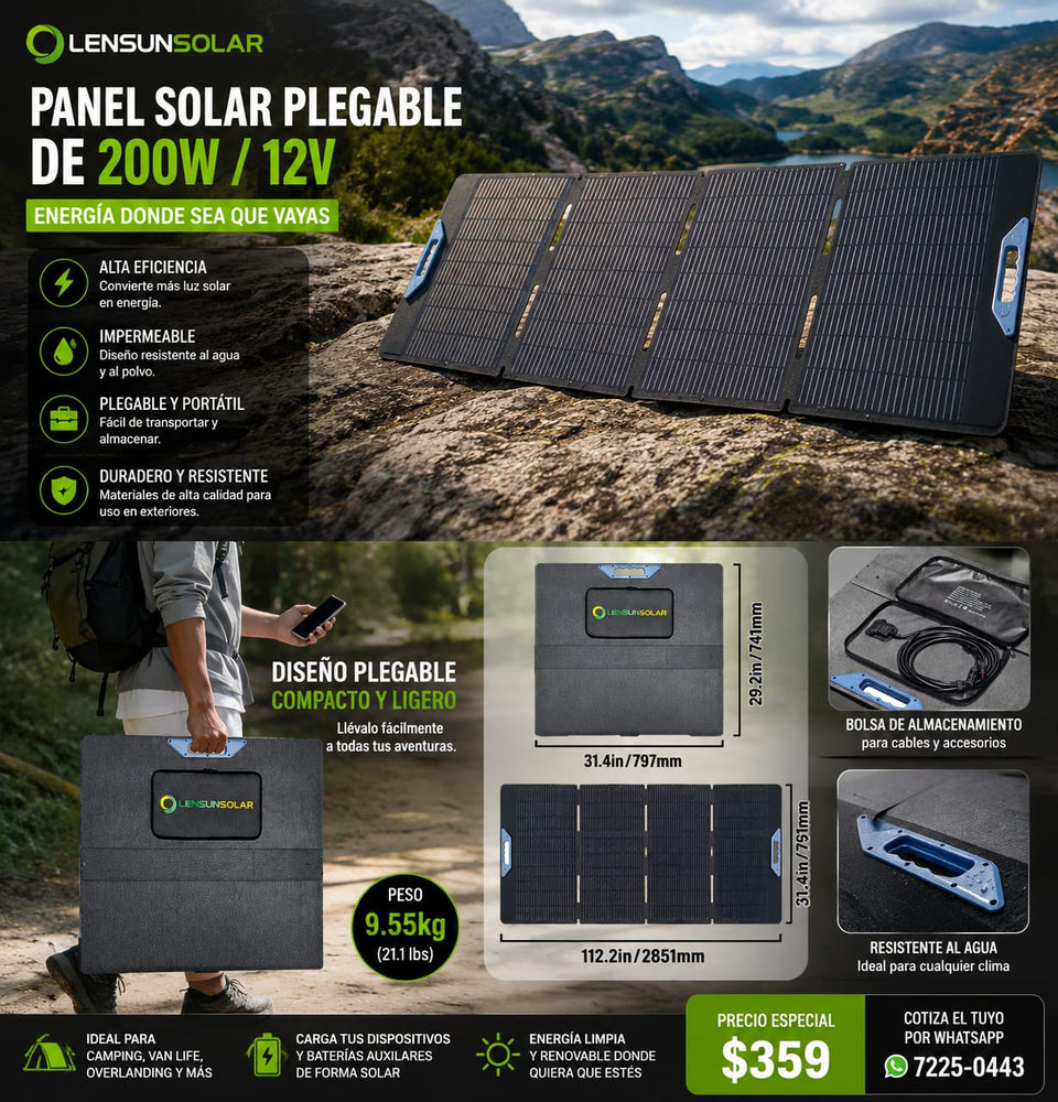 Panel Solar Plegable 200W