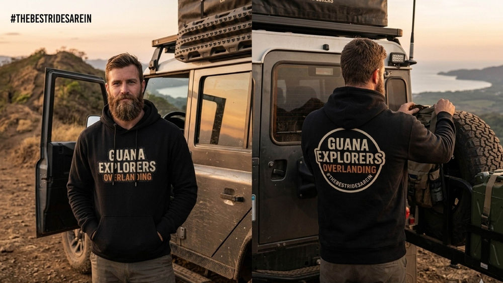 Sudadera Negra Oficial Guana Explorers – Overlanding