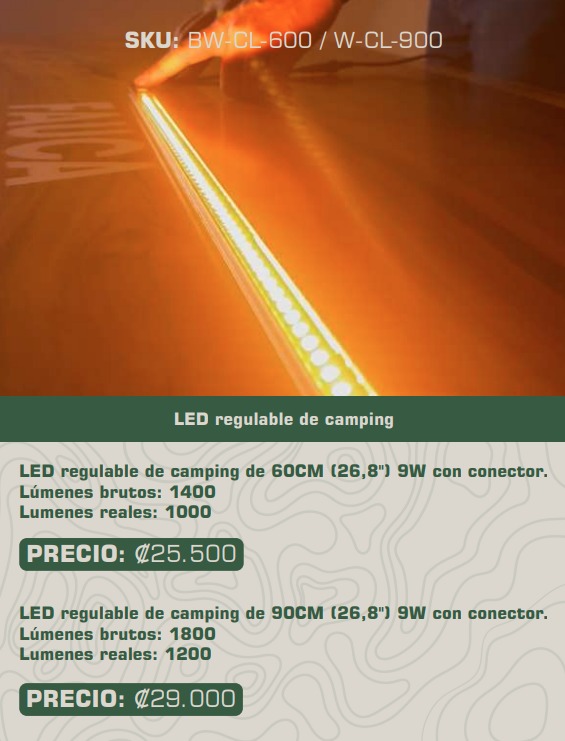 LED regulable de camping