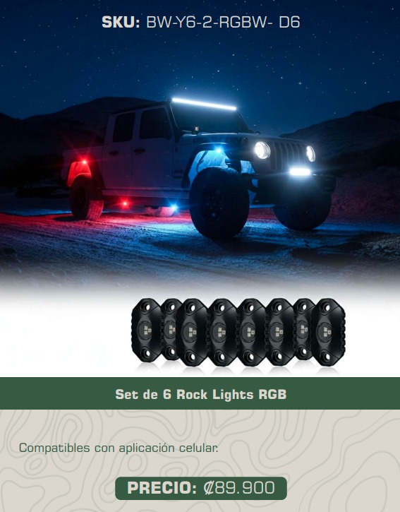 Set de 6 Rock Lights RGB