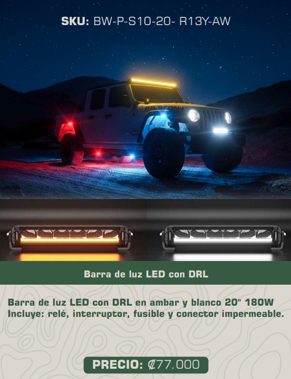 Barra de luz LED con DRL 20" 180W